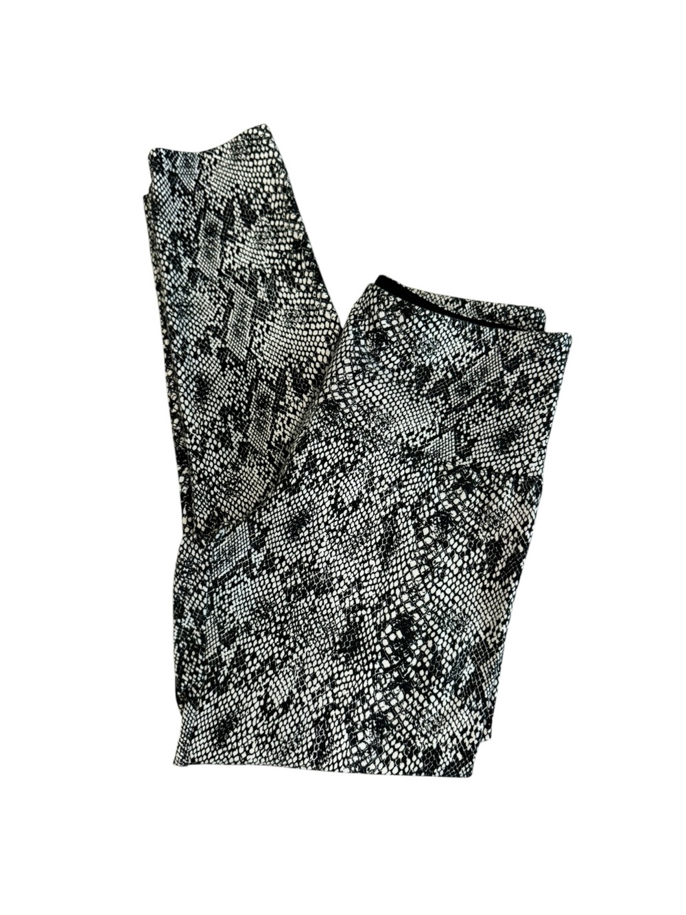 Snake Print High-Waist‎ Leggings - Black & White
